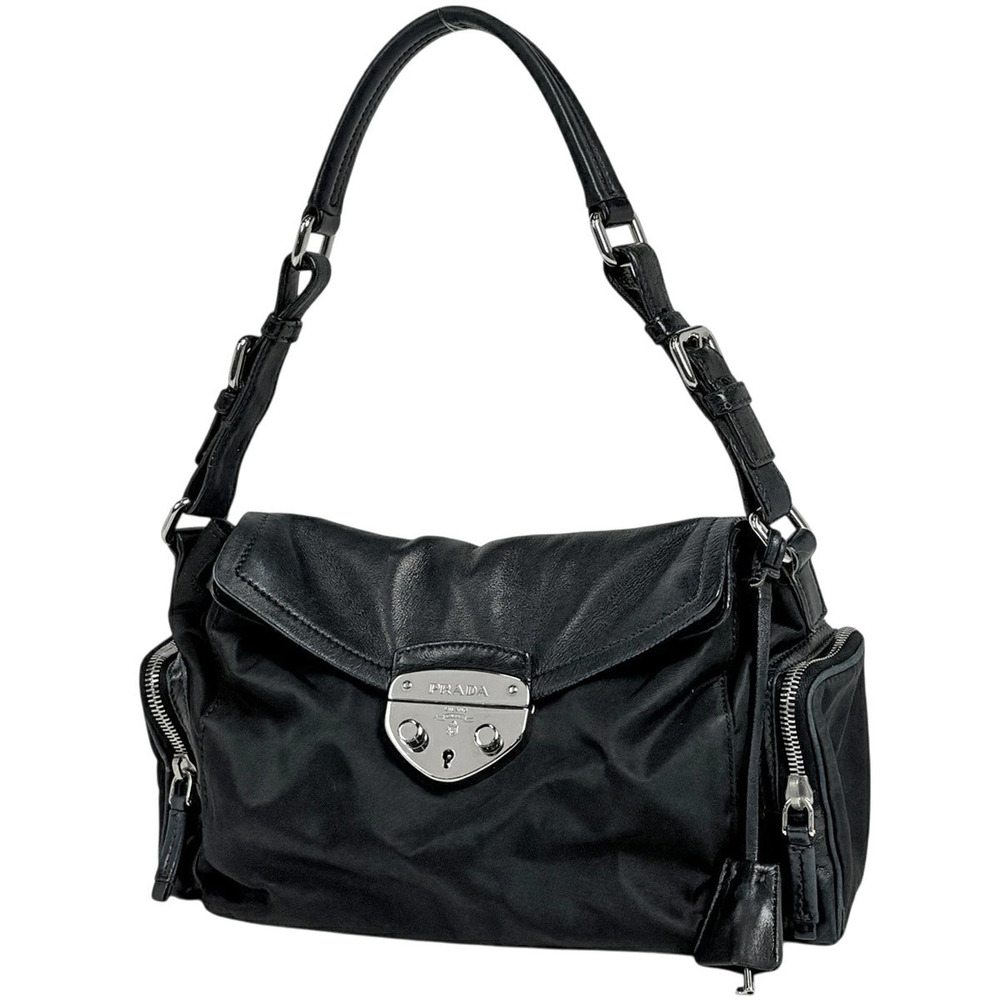 Prada Crossbody Tessuto Saffiano Bag Nero Black